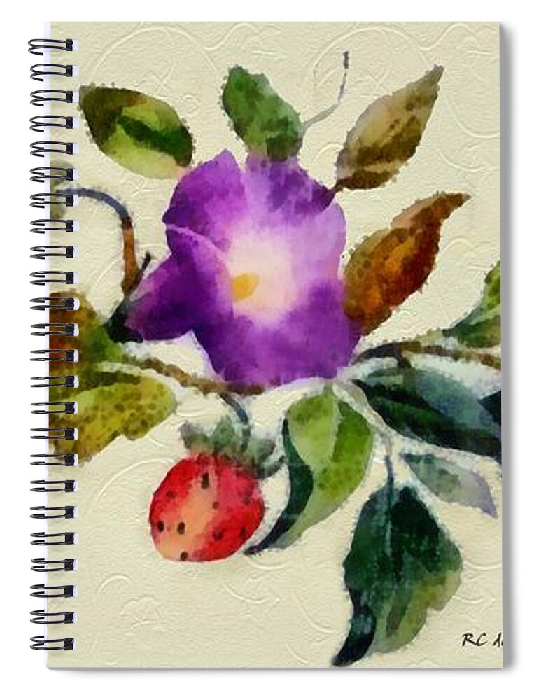 Flowers Spiral Notebook featuring the painting Vintage Charm by RC DeWinter