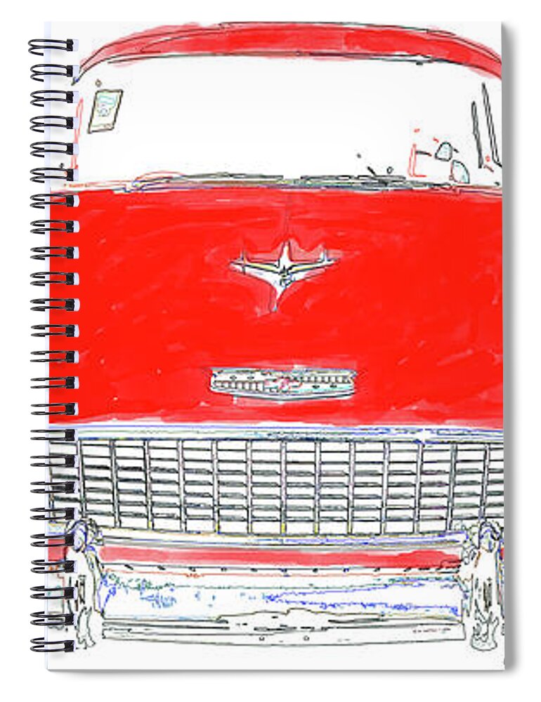 Mug Spiral Notebook featuring the painting Vintage Chevy Painting Mug by Edward Fielding