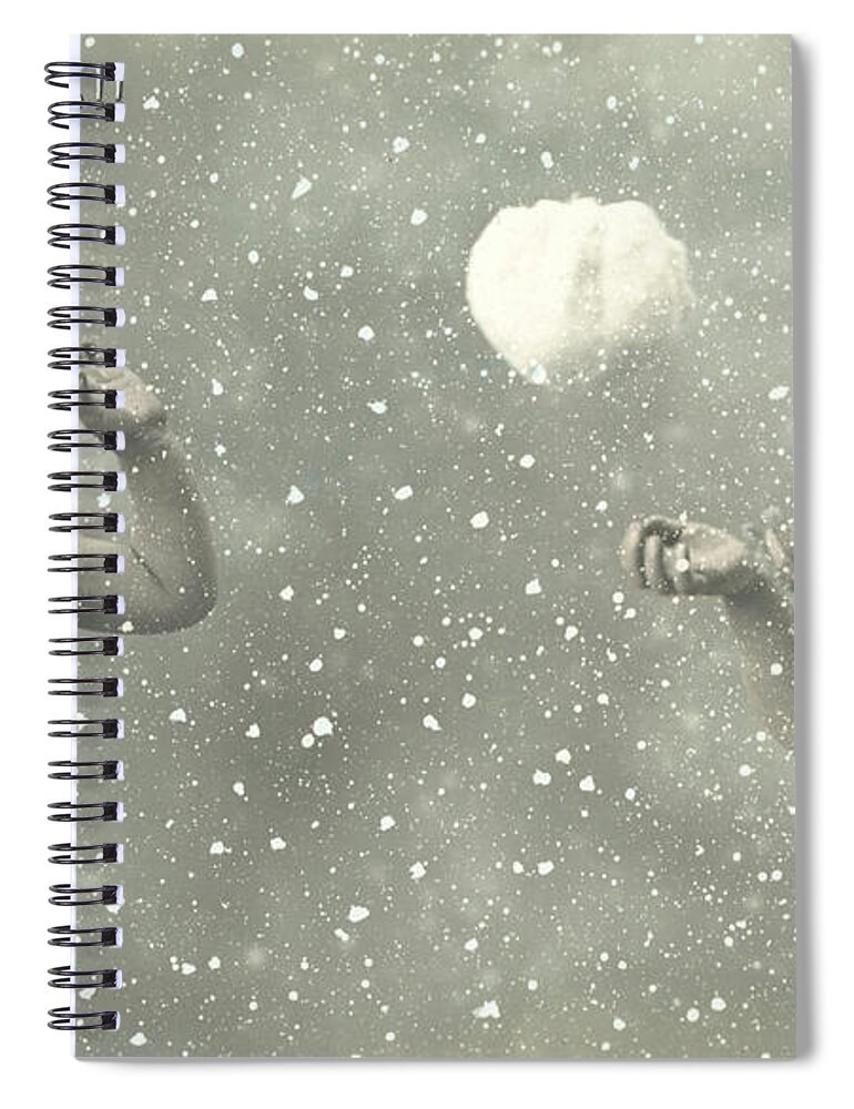 Star Spiral Notebook featuring the photograph Vintage Christmas Card by French School