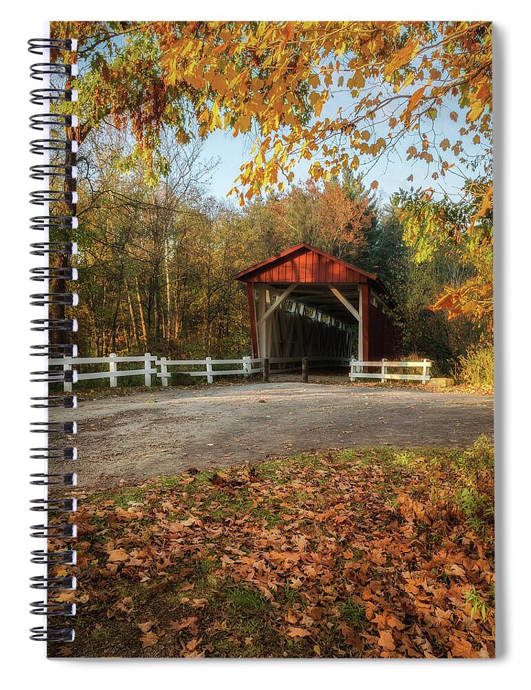 Covered Bridge Spiral Notebook featuring the photograph Vintage Covered Bridge by Dale Kincaid