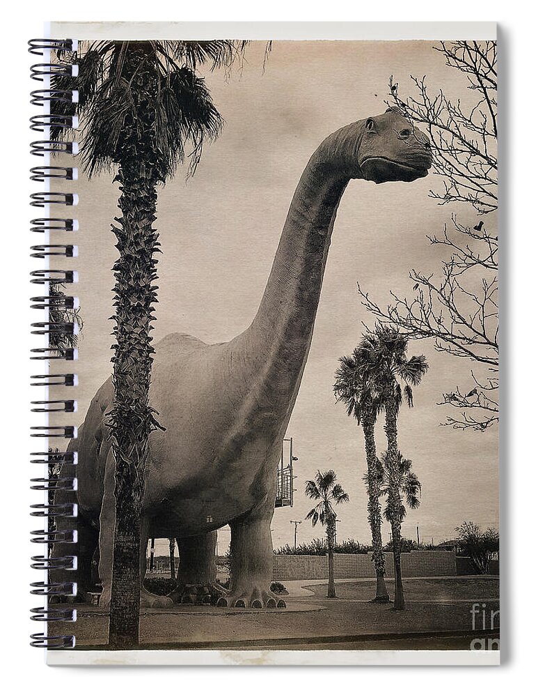 Vintage Spiral Notebook featuring the photograph Vintage Dinosaur by Nina Prommer