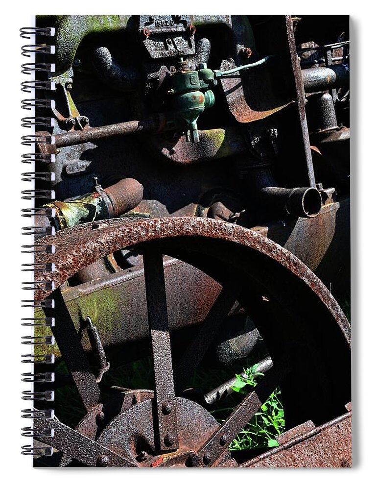 Vintage Farm Machinery Spiral Notebook featuring the photograph Vintage Farm Tractor by Michelle Calkins