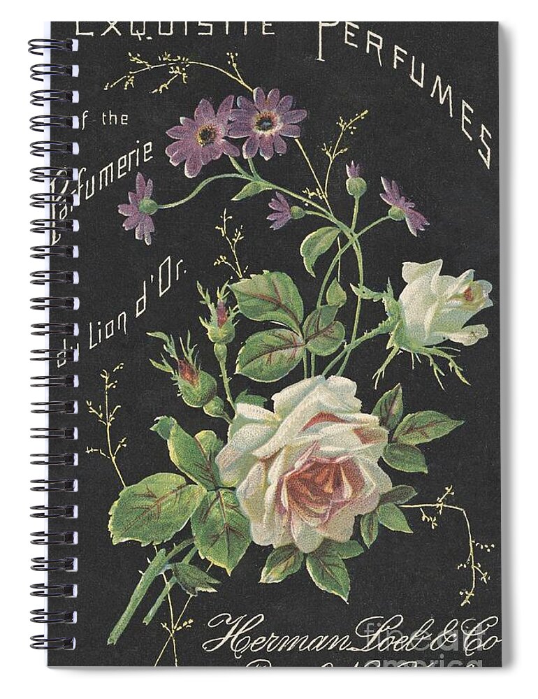 Vintage French Perfume Spiral Notebook featuring the photograph Vintage French Perfume by Leah McPhail
