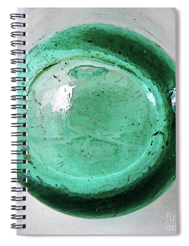 Old Bottles Spiral Notebook featuring the glass art Vintage Glass Bottle Four by Phil Perkins