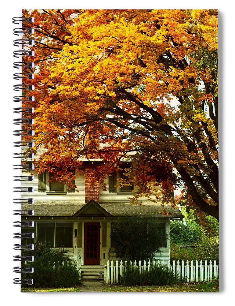 Home Spiral Notebook featuring the photograph Vintage Home in Autumn by Pamela Patch