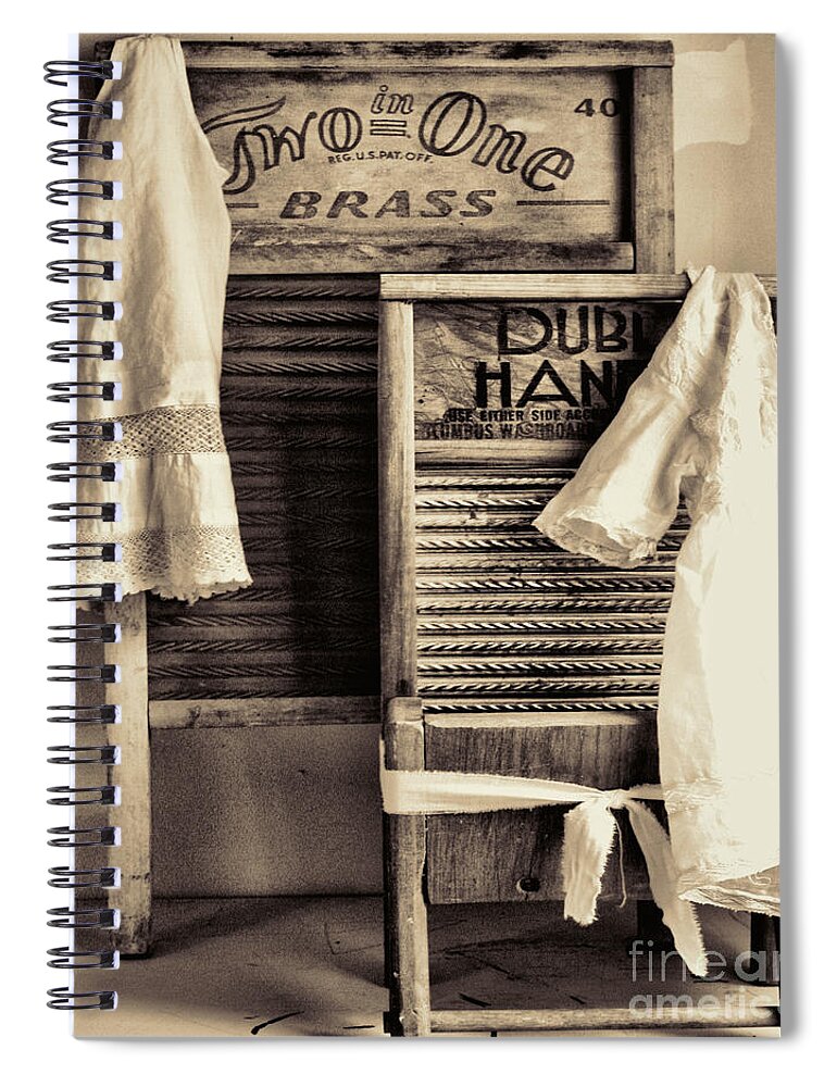 Vintage Laundry Room Spiral Notebook featuring the painting Vintage Laundry Room by Mindy Sommers