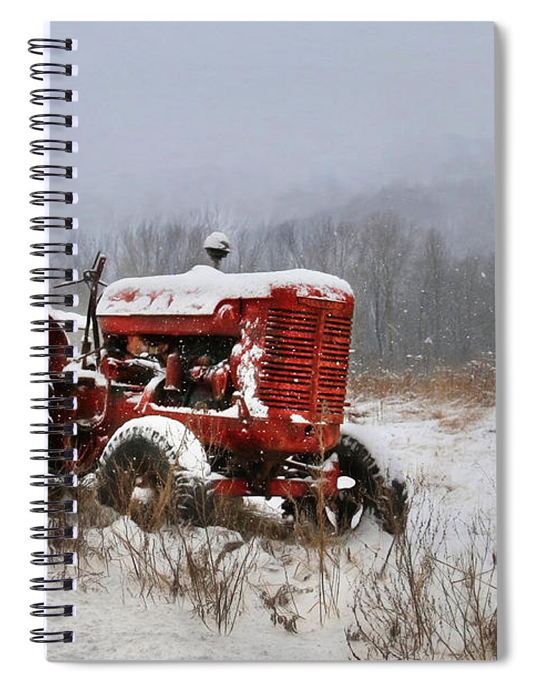 Tractor Spiral Notebook featuring the photograph Vintage McCormick Tractor by Lori Deiter