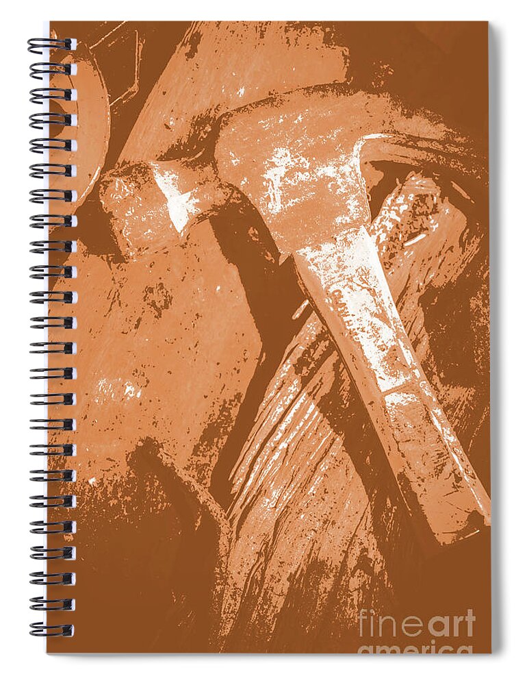 Mining Spiral Notebook featuring the photograph Vintage miners hammer artwork by Jorgo Photography