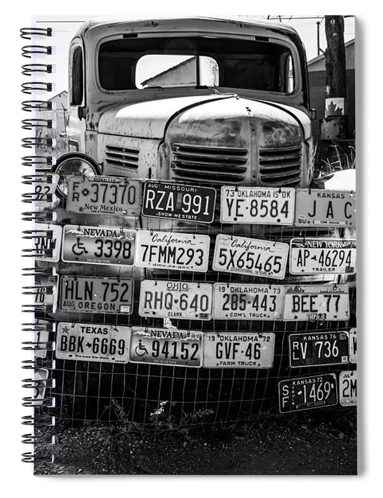 License Plates Spiral Notebook featuring the photograph Vintage Plates by Anthony Sacco
