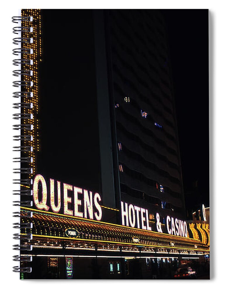 Mid Century Reno Spiral Notebook featuring the photograph Vintage Reno LIghts by Cathy Anderson