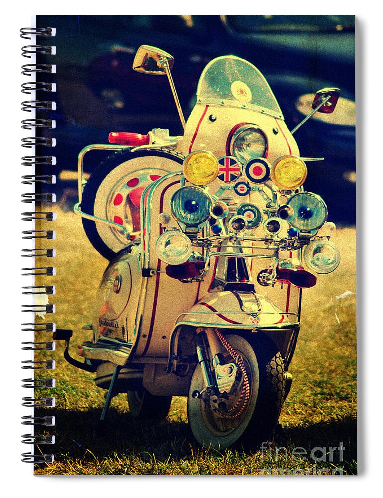 Yhun Suarez Spiral Notebook featuring the photograph Vintage Scooter by Yhun Suarez
