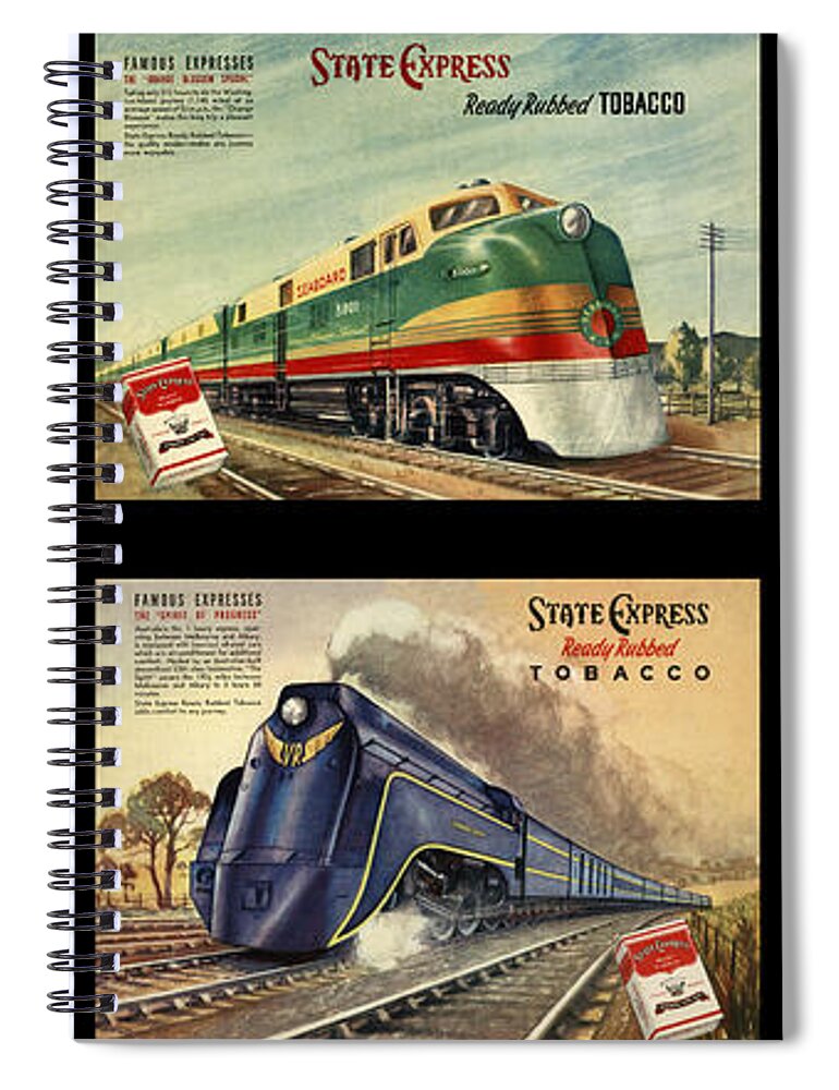 Trains Spiral Notebook featuring the photograph Vintage Train Montage by Andrew Fare