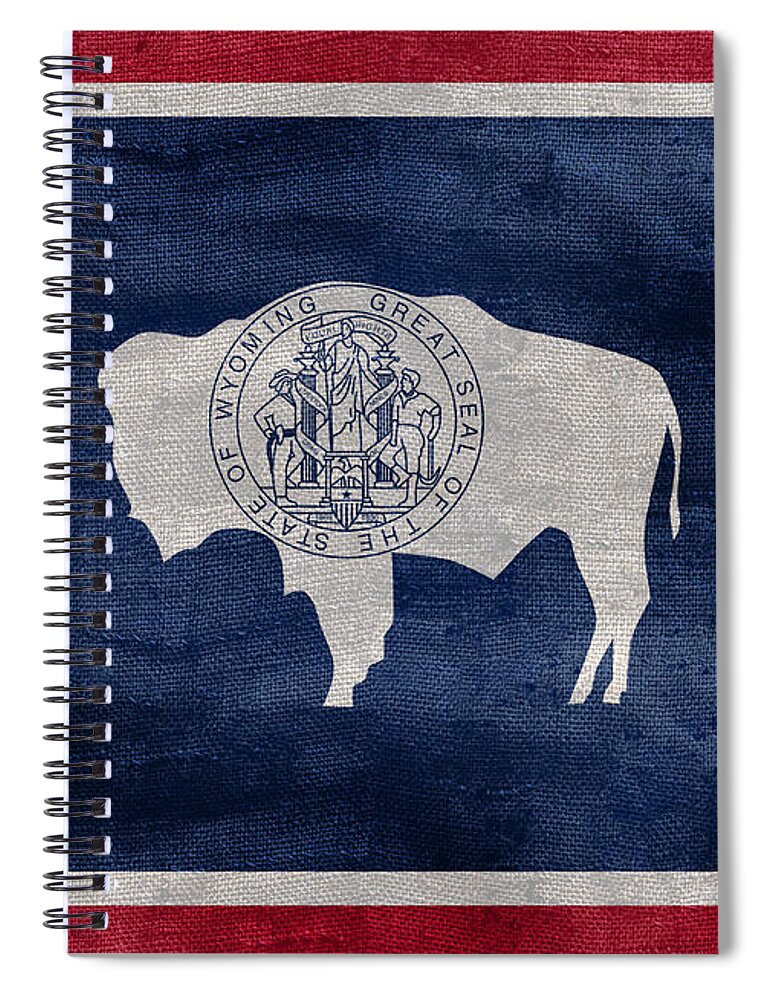 Wyoming Flag Spiral Notebook featuring the photograph Vintage Wyoming Flag by Jon Neidert