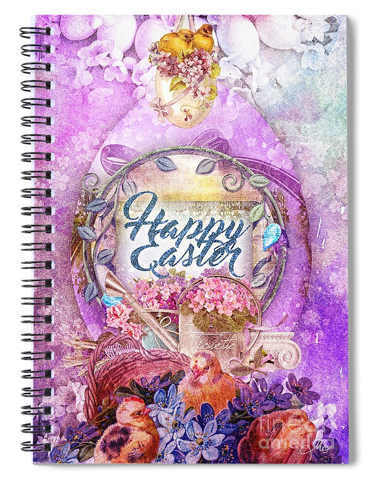 Violet Easter Spiral Notebook featuring the painting Violet Easter by Mo T