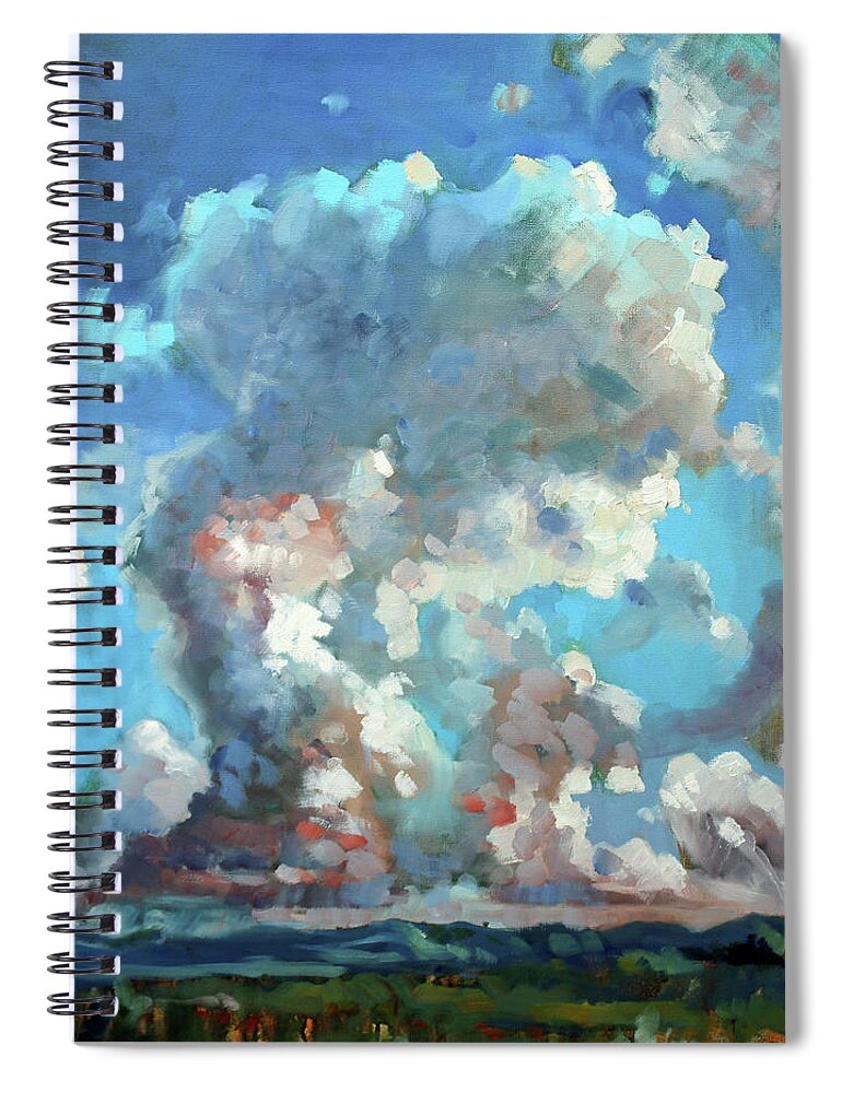 Cumulus Clouds Spiral Notebook featuring the painting Virginia Sky by Susan Bradbury