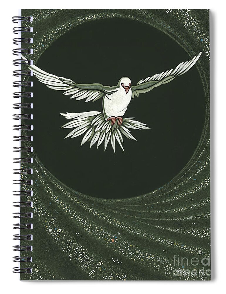 Viriditas Spiral Notebook featuring the painting Viriditas-Holy Spirit Detail by William Hart McNichols