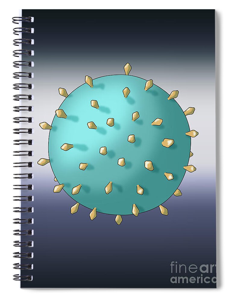 Virus Spiral Notebook featuring the photograph Virus Shape, Complex, Illustration by Monica Schroeder