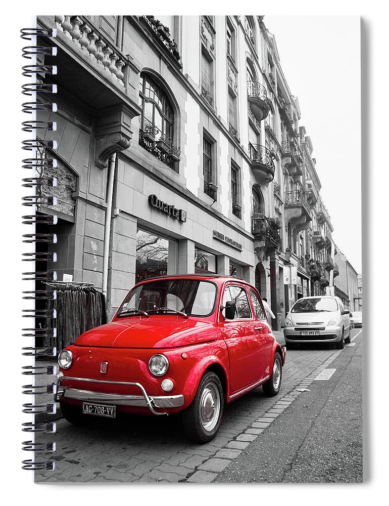 Architecture Spiral Notebook featuring the photograph Voiture Rouge by Steven Myers
