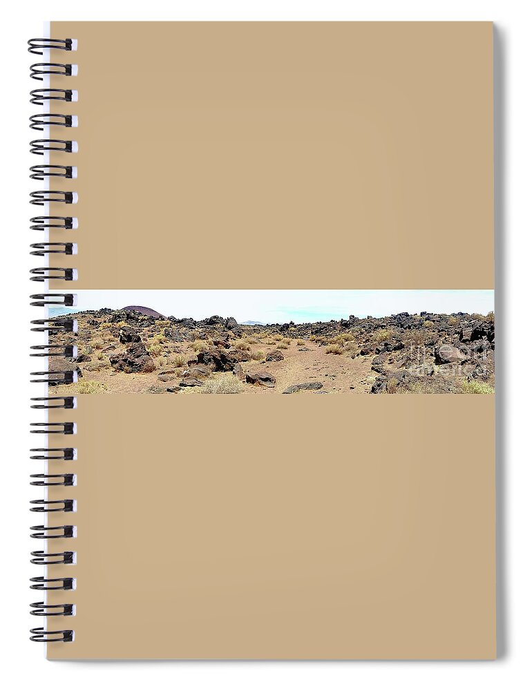 Basaltic Falls Spiral Notebook featuring the photograph Volcanic field Panorama by Joe Lach