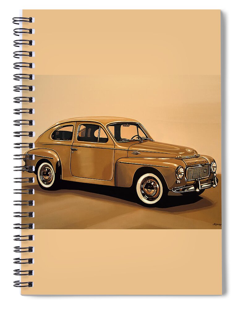 Volvo Pv544 Spiral Notebook featuring the painting Volvo PV 544 1958 Painting by Paul Meijering