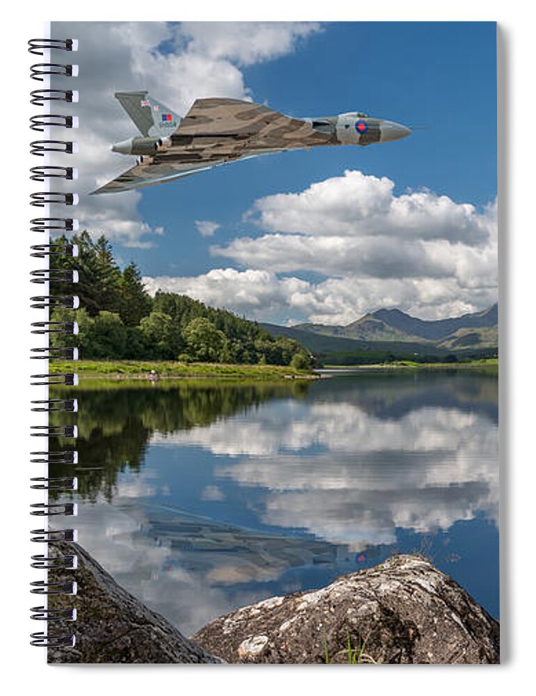 Snowdon Horseshoe Spiral Notebook featuring the photograph Vulcan Over Lake by Adrian Evans