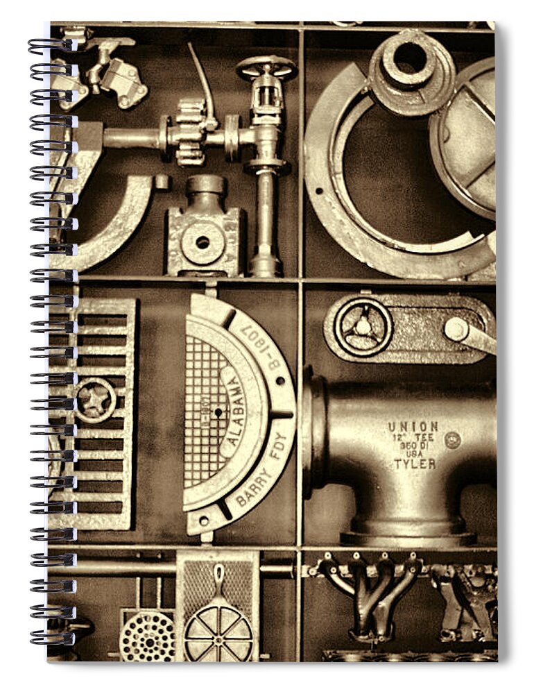 Vulcan Steel Spiral Notebook featuring the photograph Vulcan Steel Steampunk Ironworks by Kathy Clark
