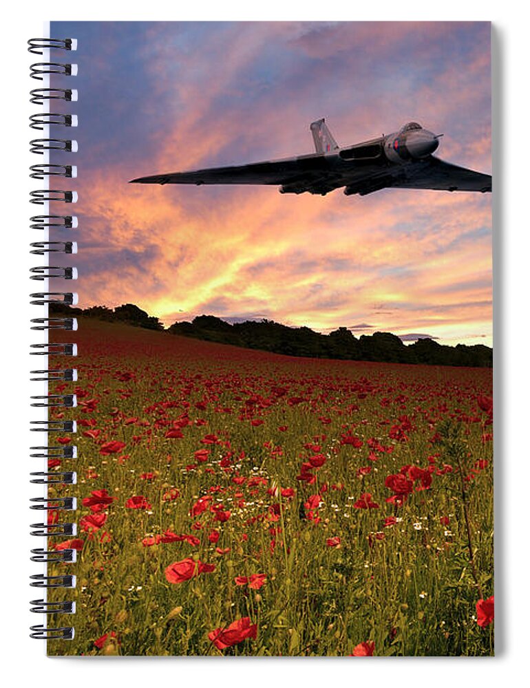 Avro Spiral Notebook featuring the digital art Vulcans End by Airpower Art