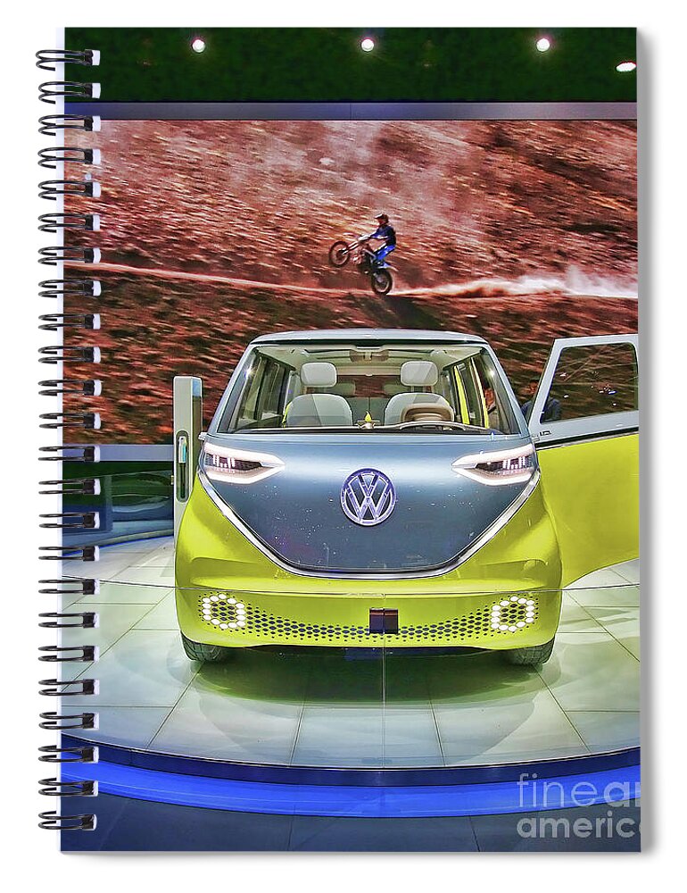 2017 North American Auto Show Spiral Notebook featuring the photograph VW ID Buzz Concept 9824b by Jack Schultz