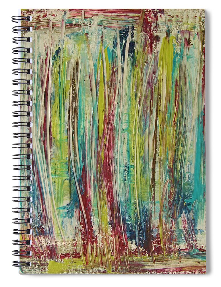 Abstract Painting Spiral Notebook featuring the painting W15 - once II by KUNST MIT HERZ Art with heart