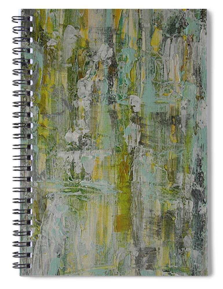 Abstract Painting Spiral Notebook featuring the painting W21 - twice I by KUNST MIT HERZ Art with heart