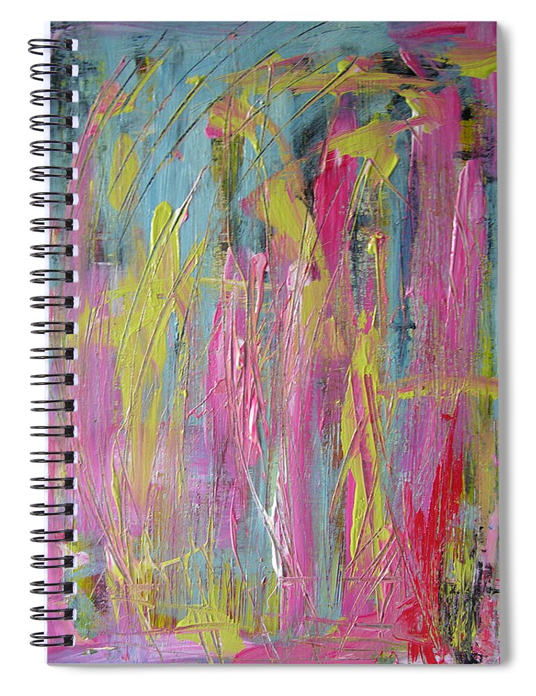 Abstract Painting Spiral Notebook featuring the painting W23 - may by KUNST MIT HERZ Art with heart