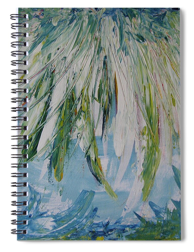 Abstract Painting Spiral Notebook featuring the painting W25 - foru I by KUNST MIT HERZ Art with heart