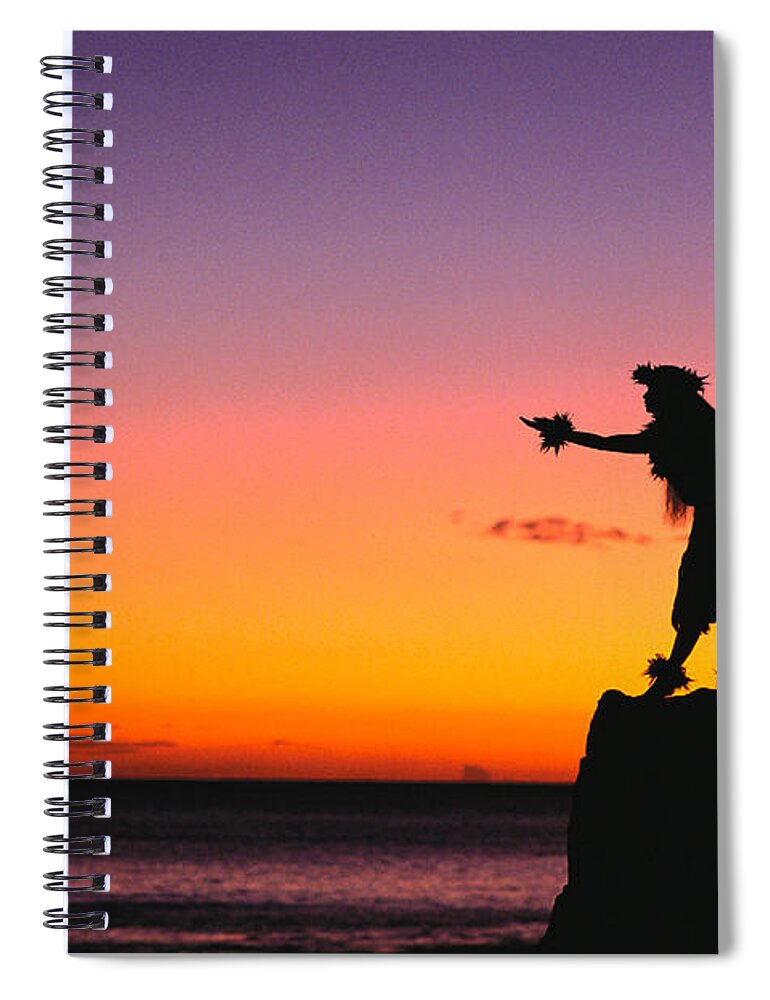 Aloha Spiral Notebook featuring the photograph Wahine Hula Dancer by William Waterfall - Printscapes