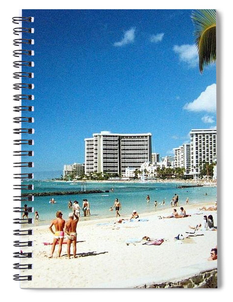 1986 Spiral Notebook featuring the photograph Waikiki Beach by Will Borden