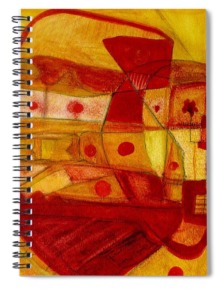 Abstract Art Spiral Notebook featuring the painting Waimea Canyon by Stephen Lucas