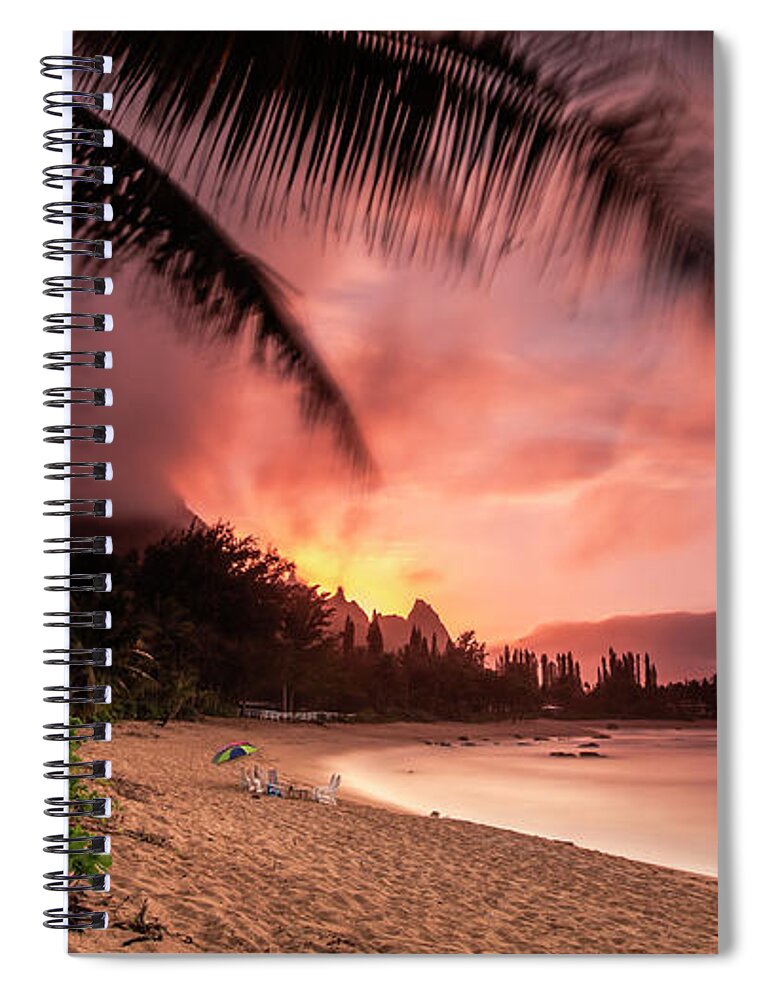 Wainiha Kauai Hawaii Bali Hai Sunset Spiral Notebook featuring the photograph Wainiha Kauai Hawaii Bali Hai Sunset by Dustin K Ryan