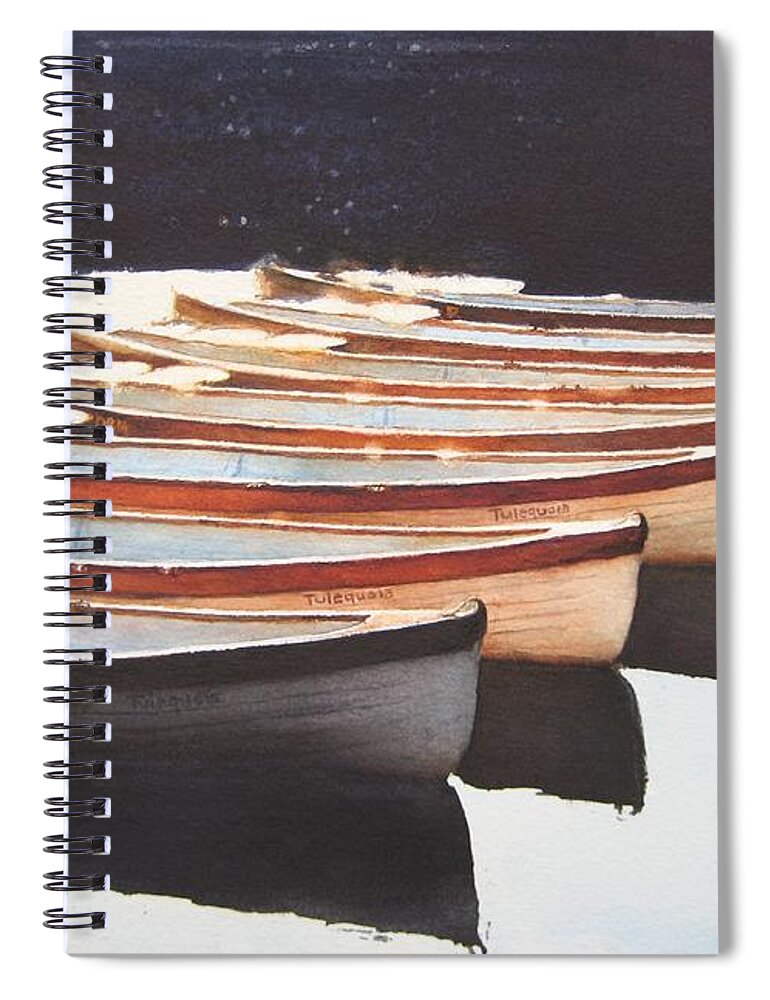 Landscape Spiral Notebook featuring the painting Waiting by Barbara Pease