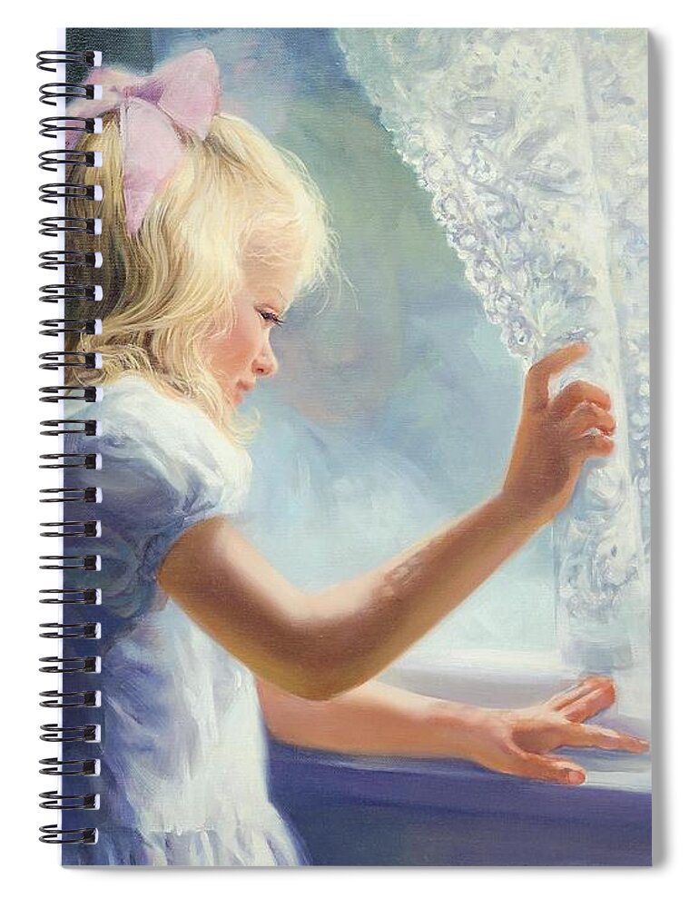 Fine Art Spiral Notebook featuring the painting Waiting For Grandma by Laurie Snow Hein