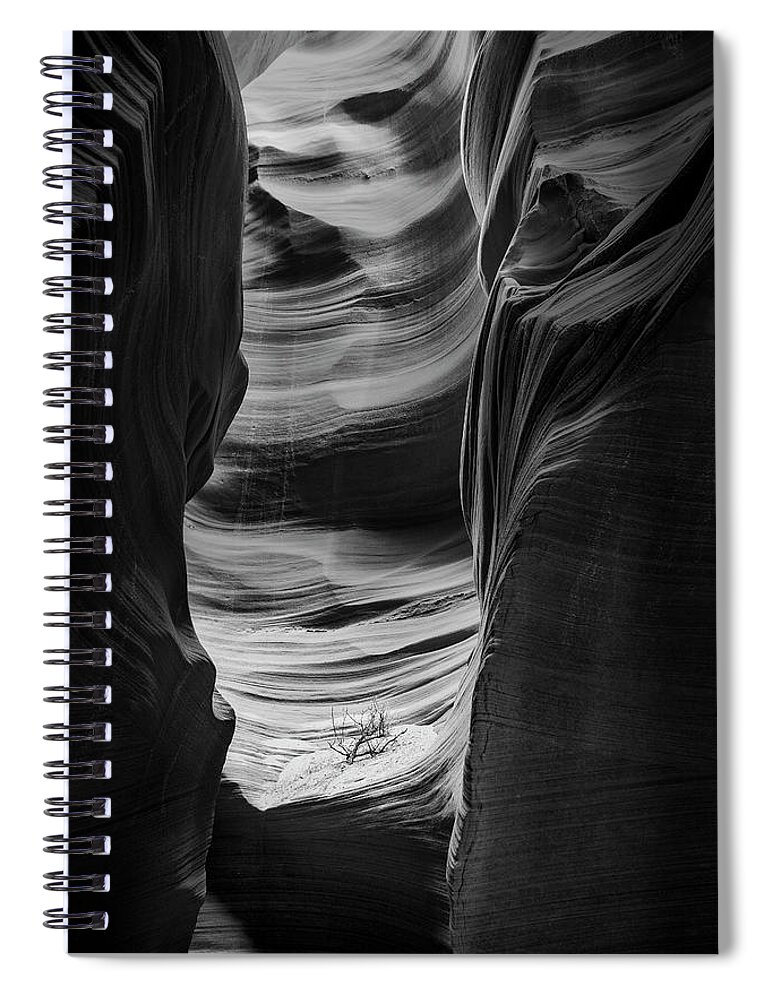 Antelope Canyon Spiral Notebook featuring the photograph Waiting for Sunlight by Jon Glaser