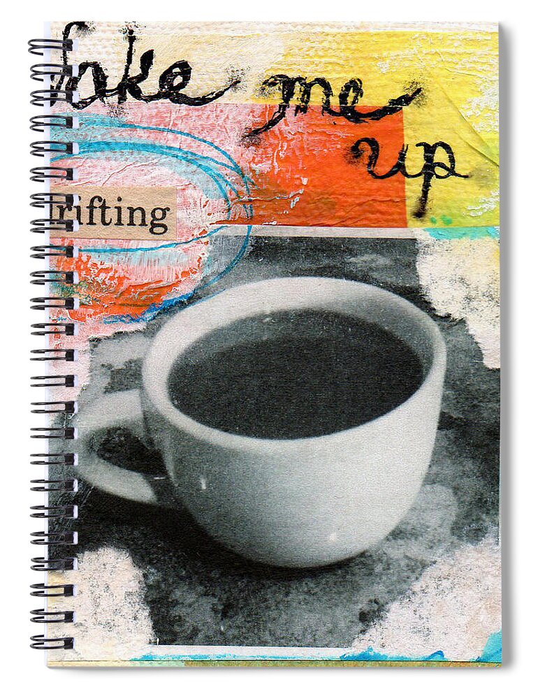 Coffee Spiral Notebook featuring the painting Wake Me Up by Linda Woods
