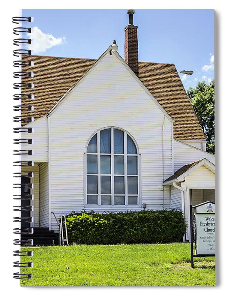 Wales Presbyterian Church Spiral Notebook featuring the photograph Wales Presbyterian Church by Ed Peterson