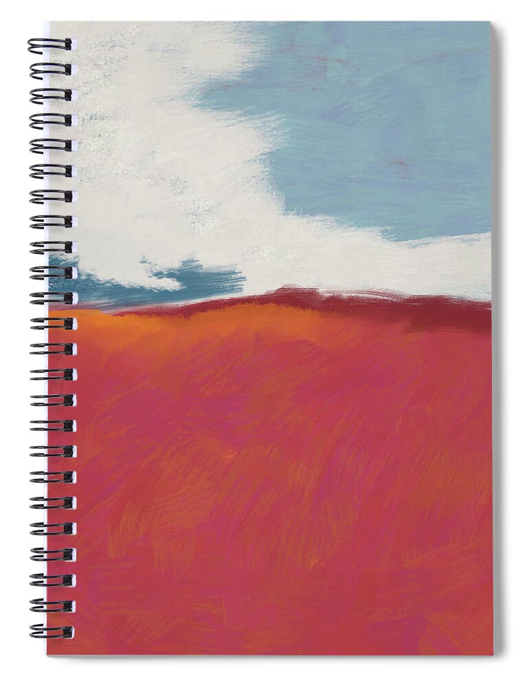 Landscape Spiral Notebook featuring the mixed media Walk In the Field- Art by Linda Woods by Linda Woods
