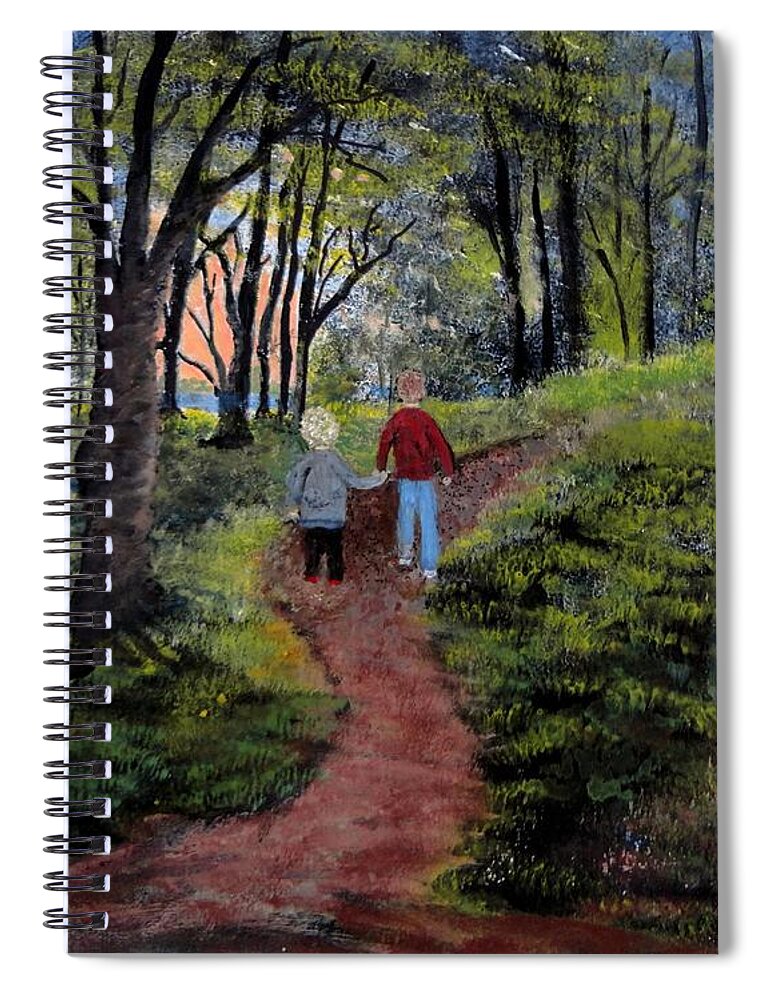 Walk Spiral Notebook featuring the painting Walk in the woods by Anne Sands