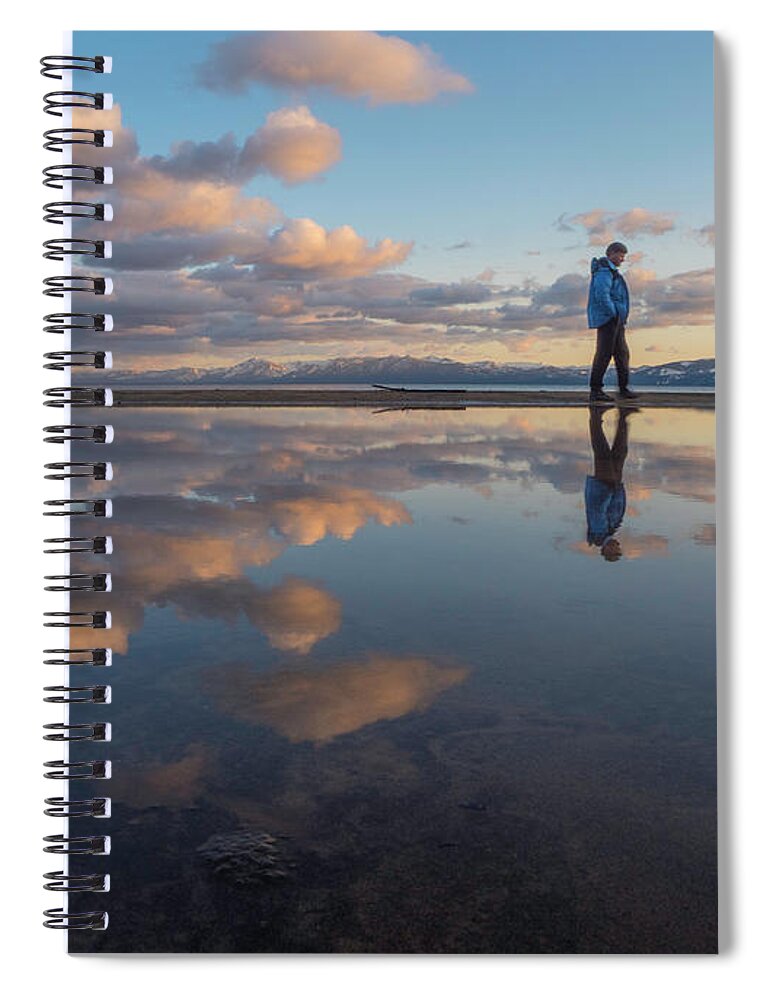 Usa Spiral Notebook featuring the photograph Walking in the sunset by Martin Gollery