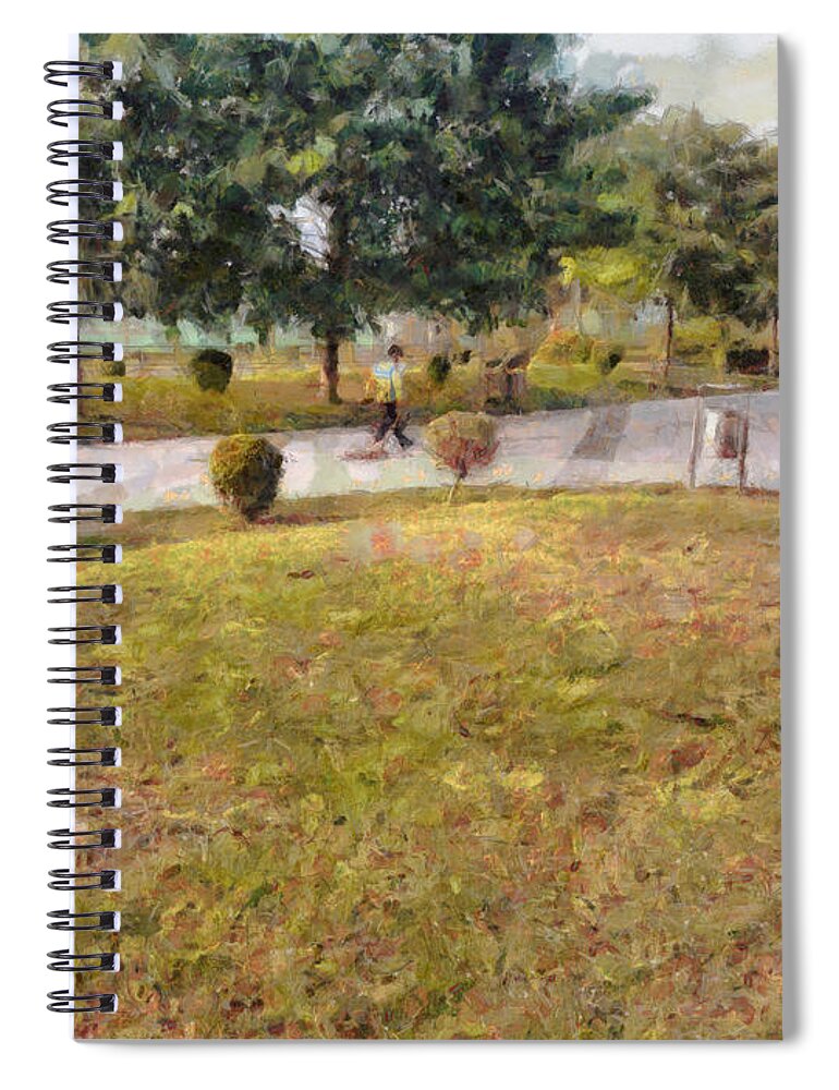 Walk Spiral Notebook featuring the photograph Walking path and greenery by Ashish Agarwal