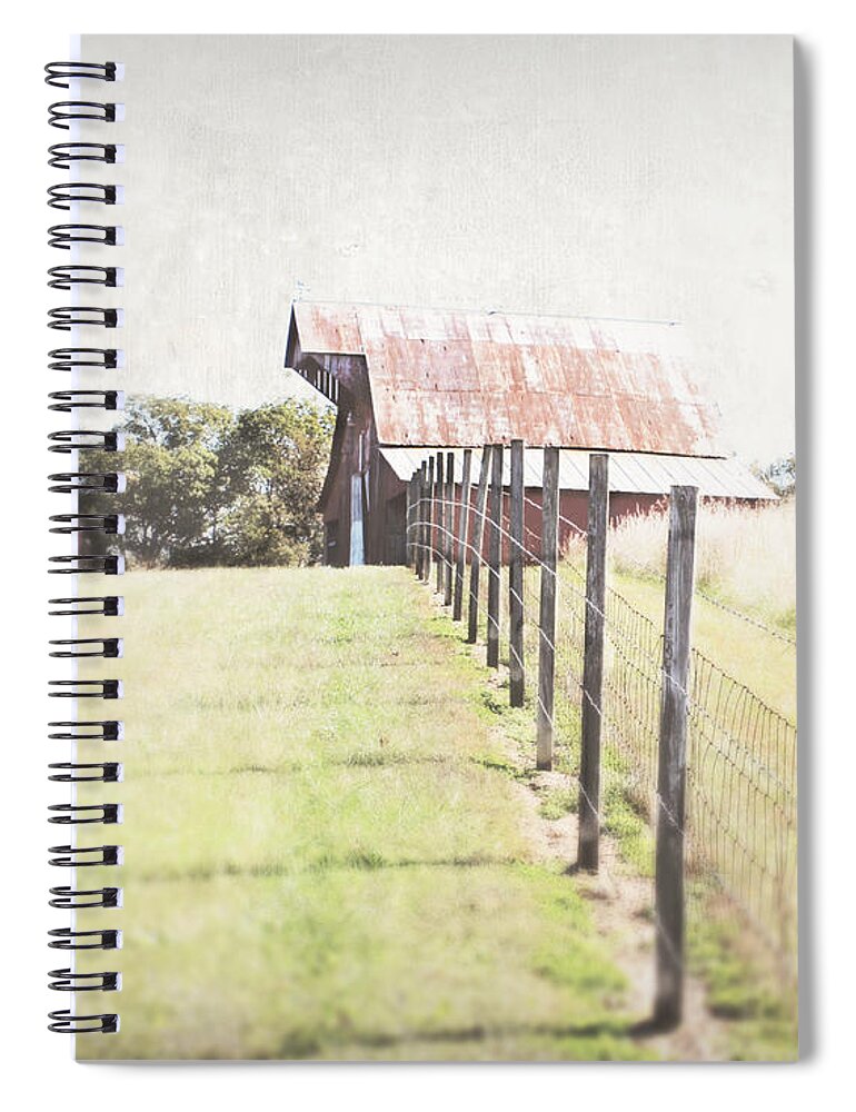 Barn Spiral Notebook featuring the photograph Walking the Straight Line by Julie Hamilton