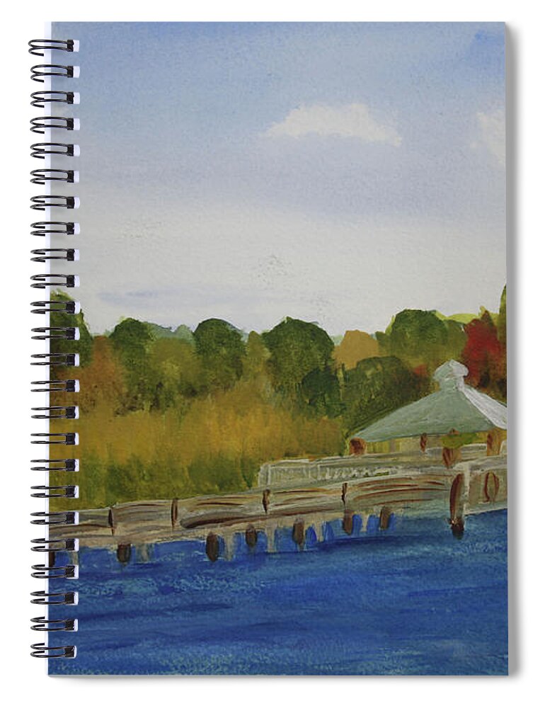 America Spiral Notebook featuring the painting Walkway at Green Cay by Donna Walsh