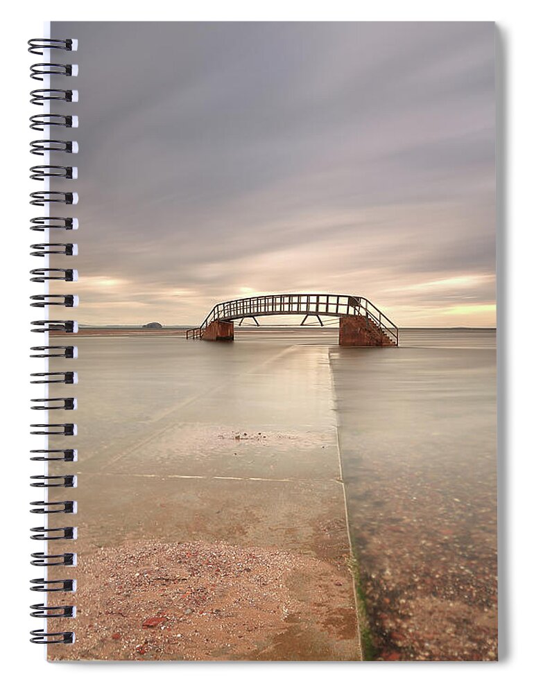Bridge Spiral Notebook featuring the photograph Walkway to the Stairs by Maria Gaellman