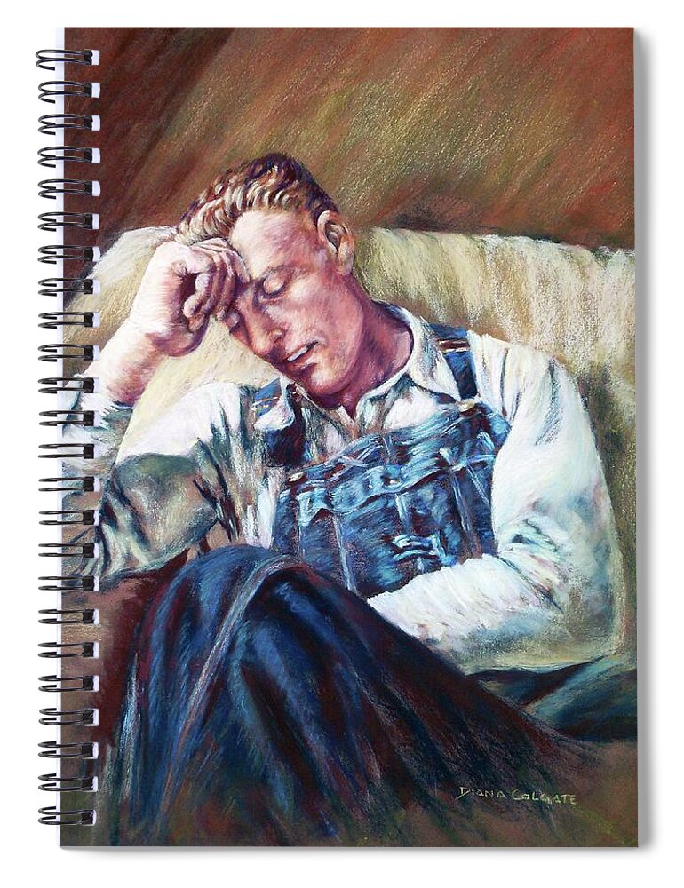 Portrait Spiral Notebook featuring the pastel Wallace Copley by Diana Colgate
