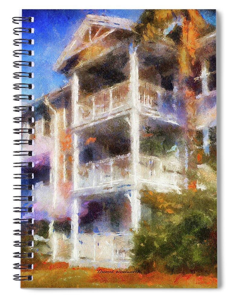 Castle Spiral Notebook featuring the mixed media Walt Disney World Old Key West Resort Villas PA 02 by Thomas Woolworth